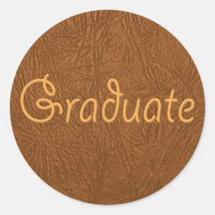 Graduate Brown Cowhide Leather Textur aussehen Runder Aufkleber