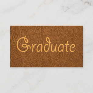 Graduate Brown Cowhide Leather Textur aussehen Visitenkarte