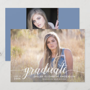 Graduate Calligraphy   2 Foto Abschluss Einladung