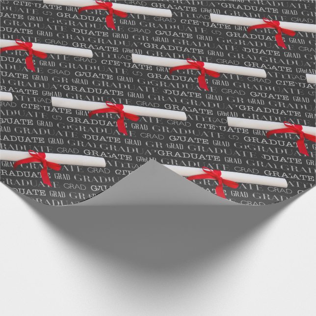 Graduate Chalkboard und Diplomthema Geschenkpapier (Ecke)