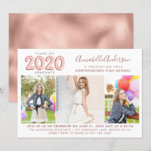 Graduate Class 2020 Rose Gold Balloon Abschluss