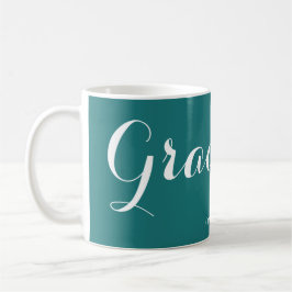 Graduate "Class" Celebration Green & White Kaffeetasse