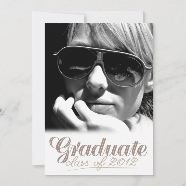 Graduate Class of 2012 Modern White Invite Einladung (Vorderseite)