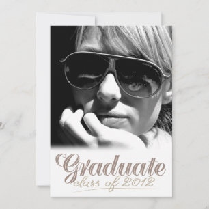Graduate Class of 2012 Modern White Invite Einladung
