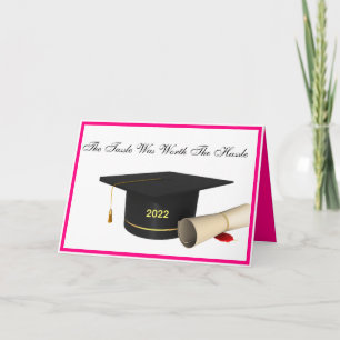 Graduate Class of 2022 Cap and Tassel Pink Card Karte