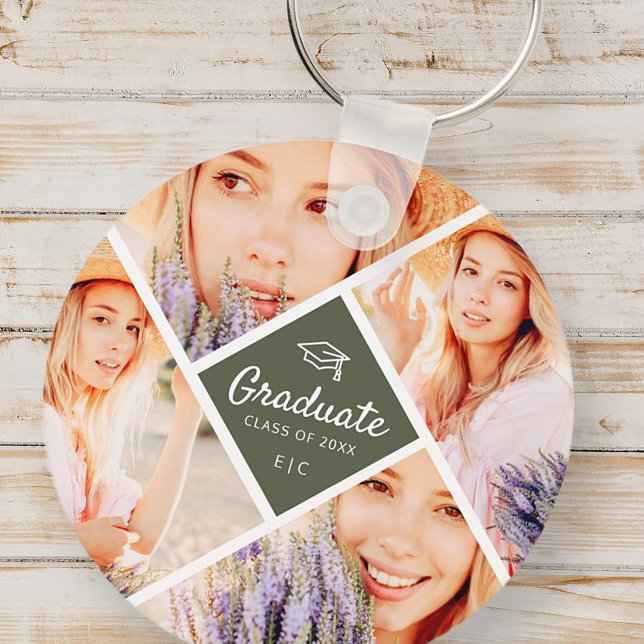 Graduate Class of 20XX Modern Graduation Cap Foto Schlüsselanhänger (Von Creator hochgeladen)