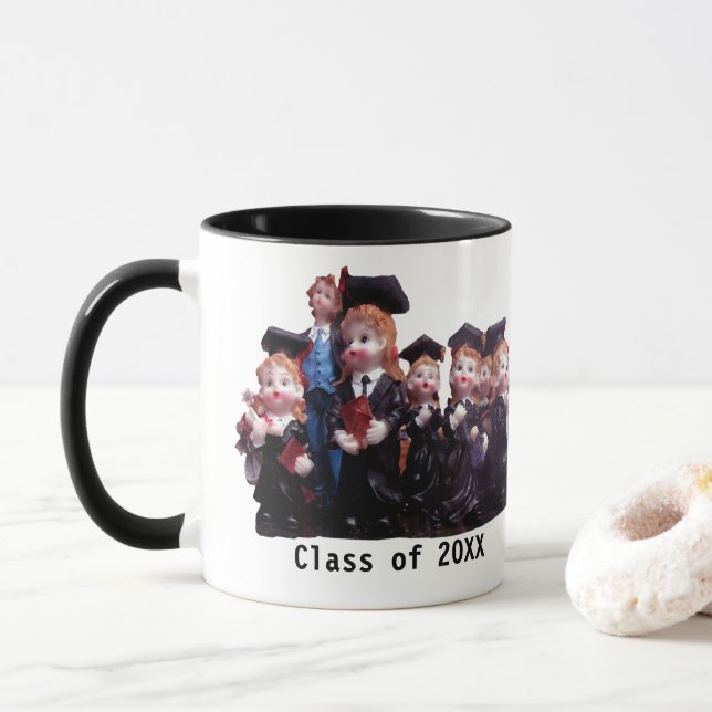 Graduate Class of 20XX Porzellan Figurines Foto Tasse (Mit Donut)