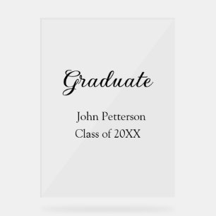 Graduate Class of 20XX simple minimale Abschluss m Acrylschild
