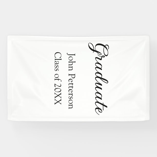 Graduate Class of 20XX simple minimale Abschluss m Banner (Horizontal)