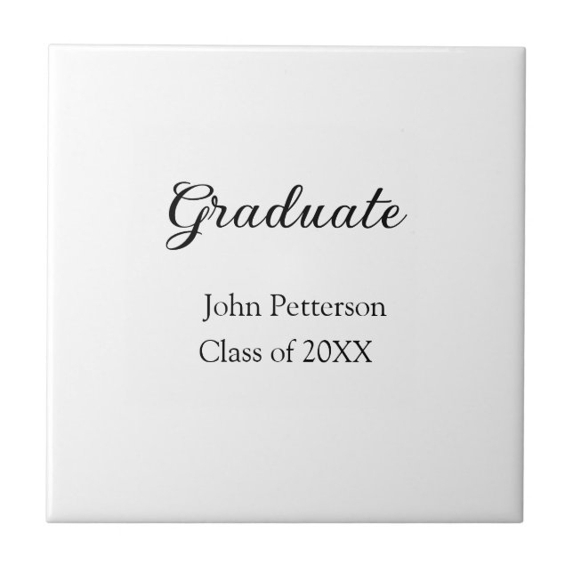 Graduate Class of 20XX simple minimale Abschluss m Fliese (Vorderseite)