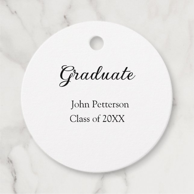 Graduate Class of 20XX simple minimale Abschluss m Geschenkanhänger (Vorderseite)