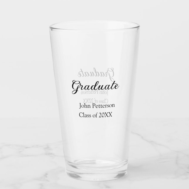 Graduate Class of 20XX simple minimale Abschluss m Glas (Vorderseite)
