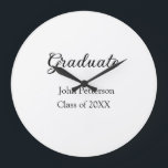 Graduate Class of 20XX simple minimale Abschluss m Große Wanduhr<br><div class="desc">Gestaltung</div>