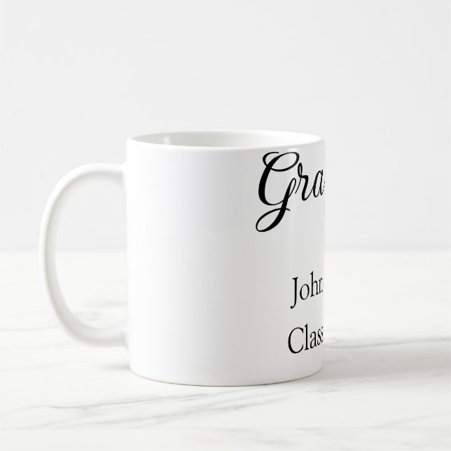 Graduate Class of 20XX simple minimale Abschluss m Kaffeetasse (Links)