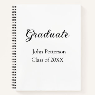 Graduate Class of 20XX simple minimale Abschluss m Notizbuch