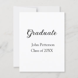 Graduate Class of 20XX simple minimale Abschluss m Postkarte