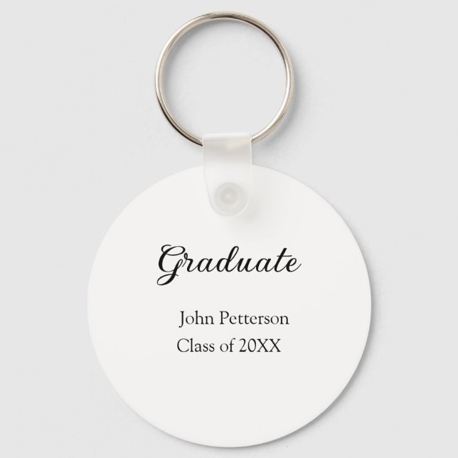 Graduate Class of 20XX simple minimale Abschluss m Schlüsselanhänger (Vorderseite)