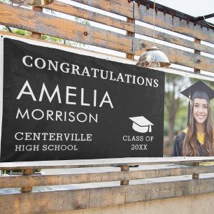 Graduate Class of Abschluss Foto Schwarz-weiß Banner