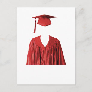 Graduate Class of Cap and Gown Template1 Ankündigungspostkarte