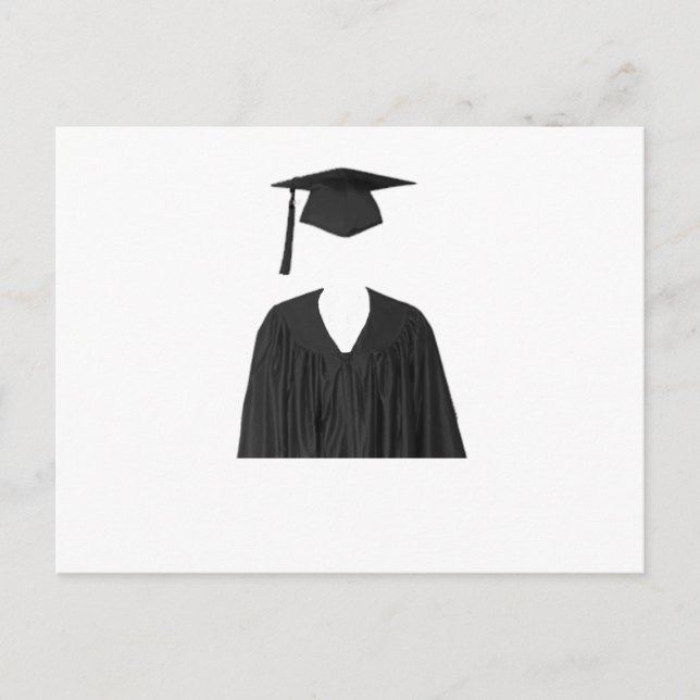 Graduate Class of Cap and Gown Template1 Ankündigungspostkarte (Vorderseite)