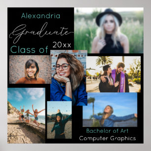 Graduate Class of Custom Foto Collage 2 Poster