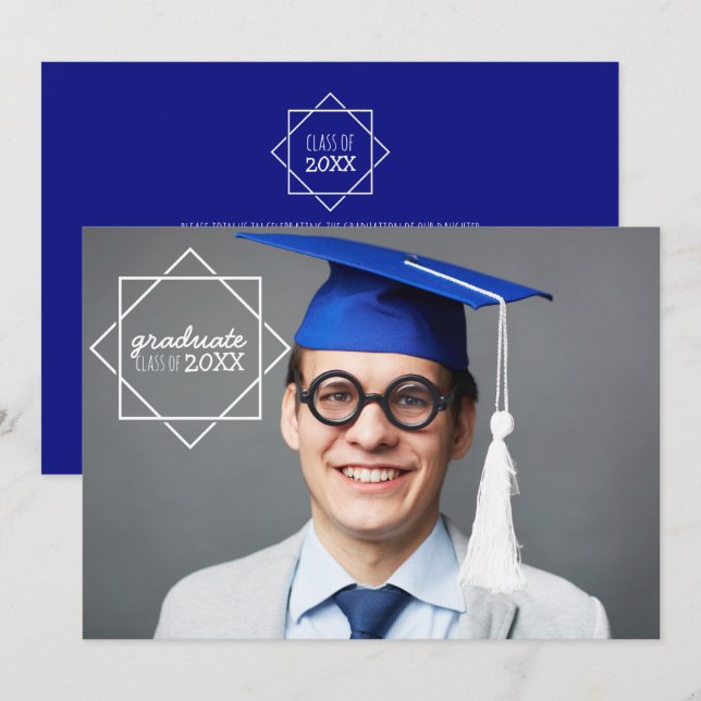 Graduate Class of Foto Einladungen (Vorne/Hinten)