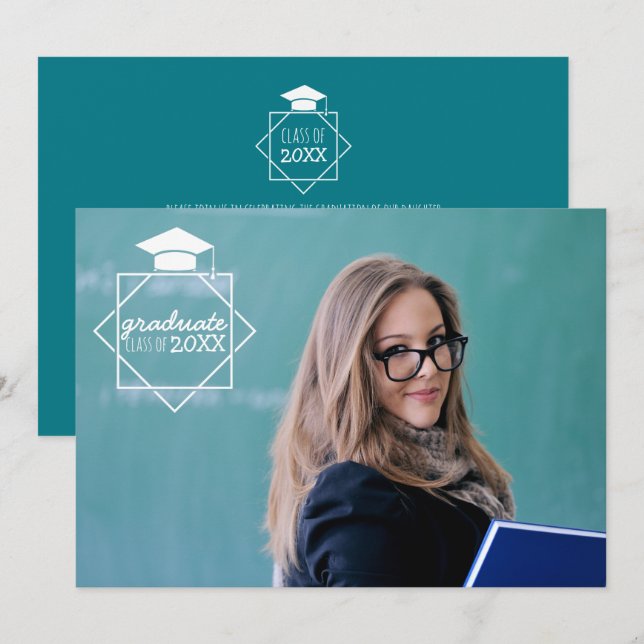 Graduate Class of Foto Einladungen (Vorne/Hinten)