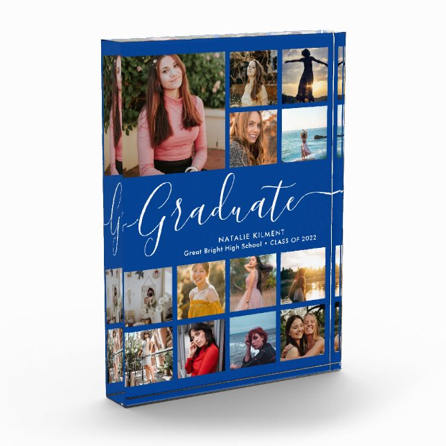Graduate Collage Abschluss Blue Foto Block (Links)