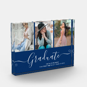 Graduate Collage Abschluss Navy Blue Foto Block