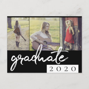 Graduate Collage Einfaches Skript 3 Foto Keepake Einladungspostkarte