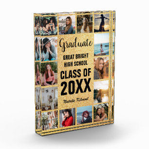 Graduate Collage Gold Abschluss Foto Block