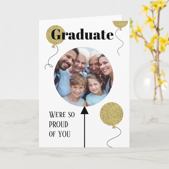 Graduate Congratulations from Us Photo Karte (Gelbe Blume)