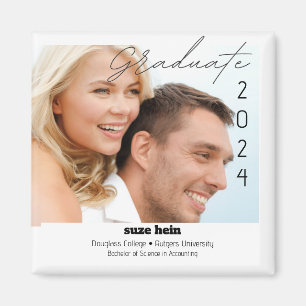 Graduate Couples Foto 20XX Einfache Ankündigung Magnet