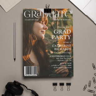 Graduate Cover Foto Magazine Graduation Party Einladung