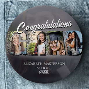 Graduate Custom Foto Herzlichen Glückwunsch Achtun Button