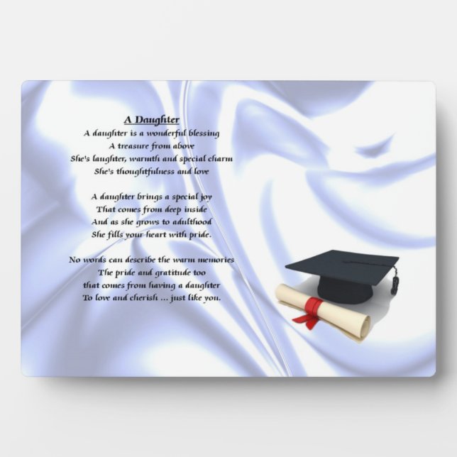 Graduate - Daughter Poem Plaque Fotoplatte (Vorderseite)