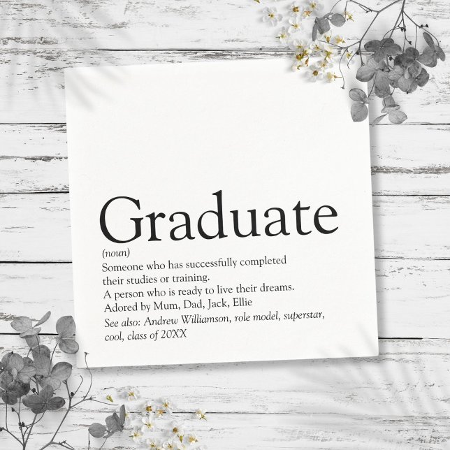 Graduate Definition Fun Modern Serviette (Graduate Definition Fun Modern Napkins)