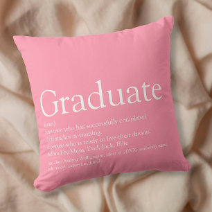 Graduate Definition Modern Girly Pink Fun Kissen