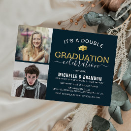 Graduate Double Celebration Graduation Party Foto Einladung