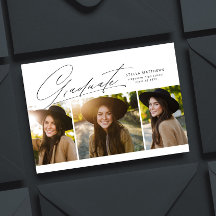 Graduate drei Foto einfache moderne Abschluss