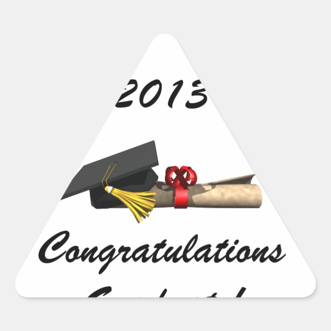 Graduate Dreieckiger Aufkleber (Vorderseite)