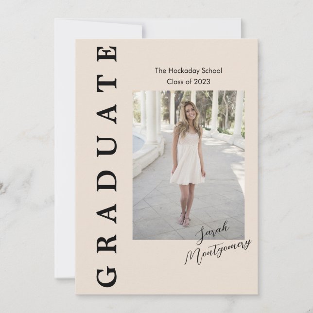 Graduate Edge Announction Card 5 Fotos Einladung (Vorderseite)