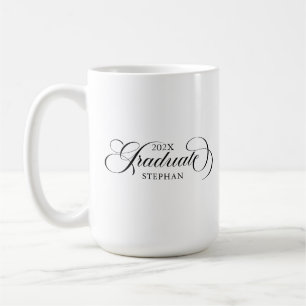 Graduate Elegant Black Script Typografy Kaffeetasse