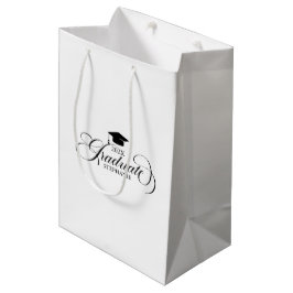 Graduate Elegant Black Script Typografy Mittlere Geschenktüte