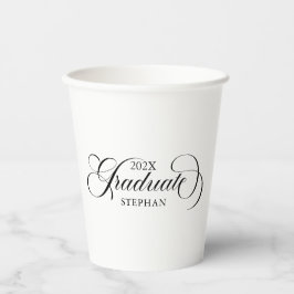 Graduate Elegant Black Script Typografy Pappbecher