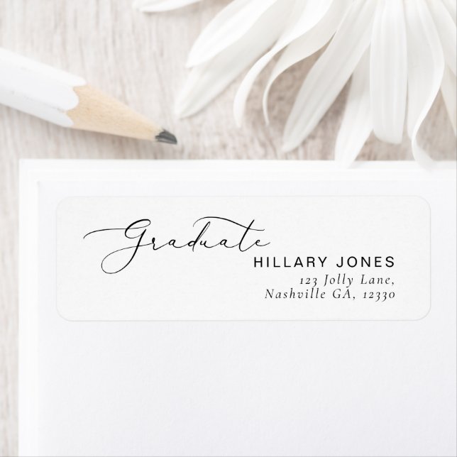 Graduate Elegant Calligrafy Rücksendeadresse (Insitu)
