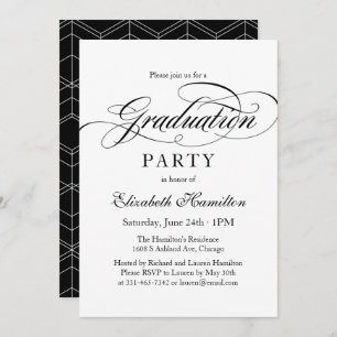 Graduate Elegant Calligraphy Graduation Party Einladung