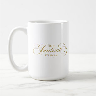 Graduate Elegant Gold Script Typografie Kaffeetasse