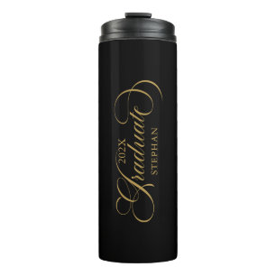 Graduate Elegant Gold Script Typografie Thermosbecher