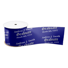Graduate Elegant Navy Personalisiert Name Datum Satinband